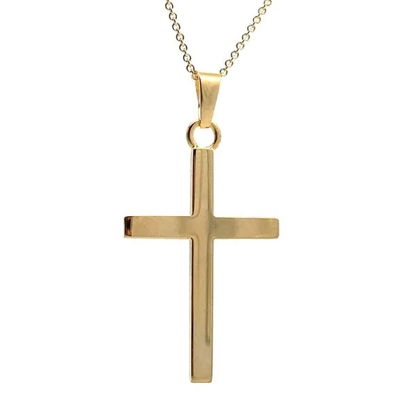 14K Yellow Gold Solid Cross Pendant Jaymark Jewelers Cold Spring, NY