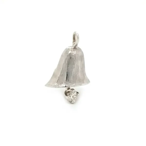 14K White Gold Diamond Bell Charm Image 2 Jaymark Jewelers Cold Spring, NY