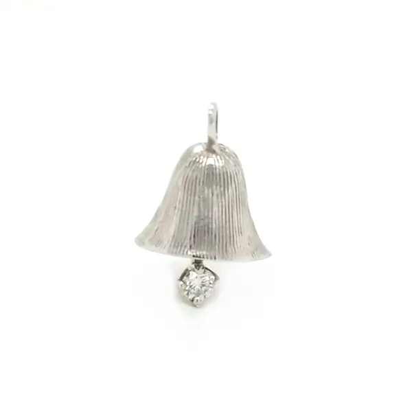 14K White Gold Diamond Bell Charm Jaymark Jewelers Cold Spring, NY