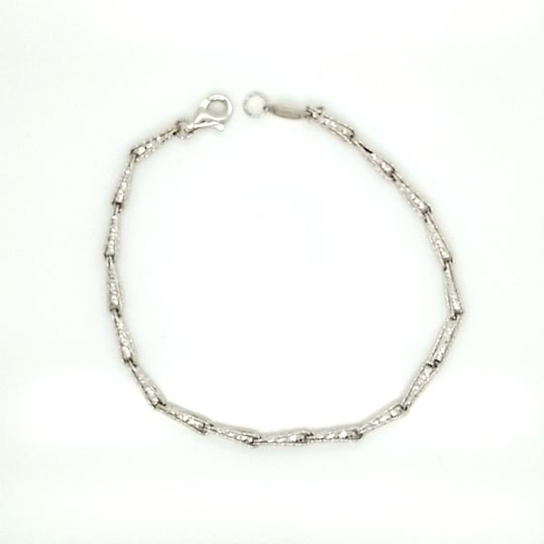 14k White Gold Sparkly Fancy Bracelet 7.25