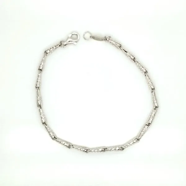 14k White Gold Sparkly Fancy Bracelet 7.25