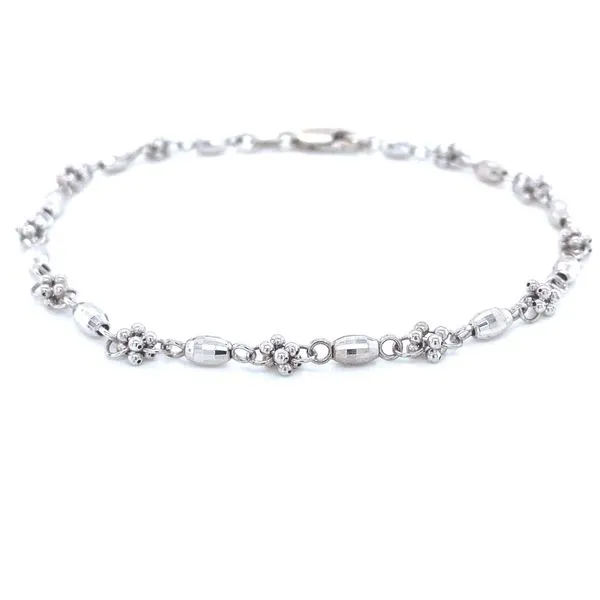 14K White Gold Beaded Bracelet Jaymark Jewelers Cold Spring, NY