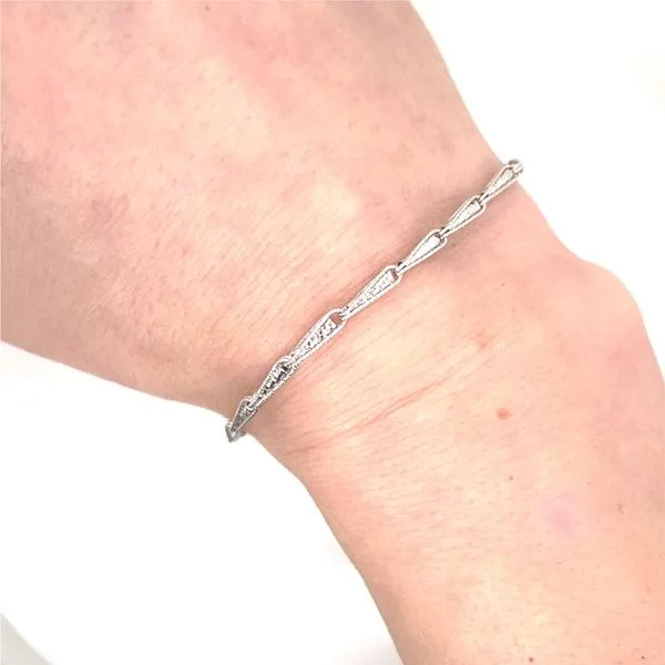 14K White Gold Sparkly Fancy Bracelet Image 2 Jaymark Jewelers Cold Spring, NY