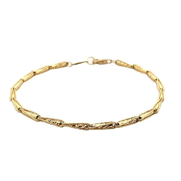 14k Yellow Gold Sparkly Fancy Bracelet Jaymark Jewelers Cold Spring, NY