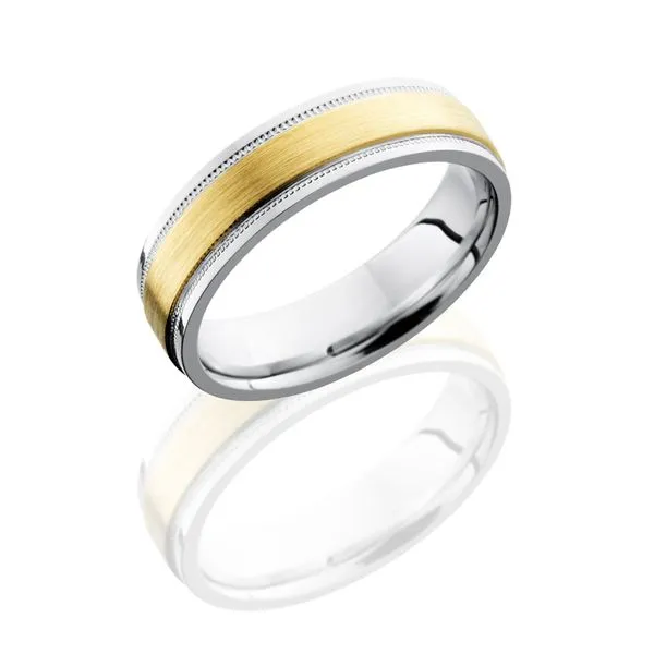 Cobalt Chrome and 14K Yellow Gold 6mm Wedding Band Jaymark Jewelers Cold Spring, NY
