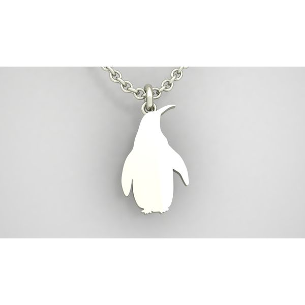 Black Diamond Accented Sterling Silver Penguin Pendant | Oster & Blom