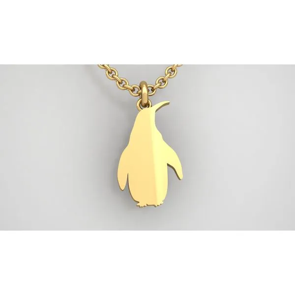 Charming Girl Sterling Silver Crystal Penguin Pendant Necklace