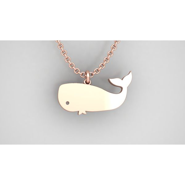 14k 18k gold whale tail women's pendant necklace 2
