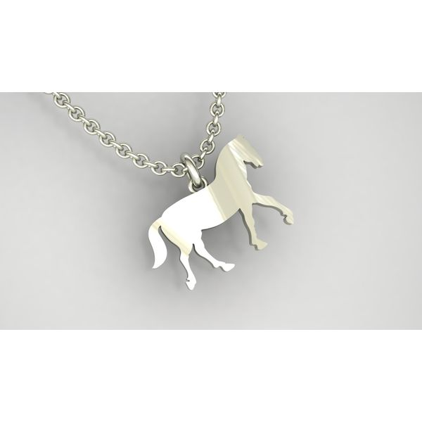 14K White Gold Horse Necklace Jaymark Jewelers Cold Spring, NY