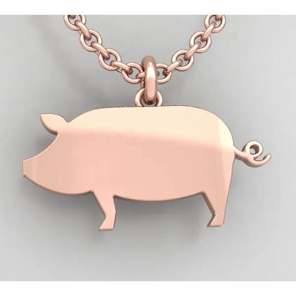14K Rose Gold Pig Necklace Jaymark Jewelers Cold Spring, NY