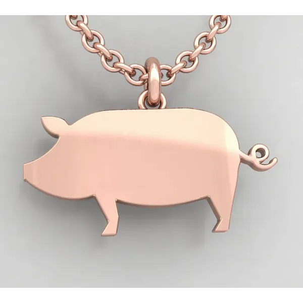 14K Rose Gold Pig Necklace Jaymark Jewelers Cold Spring, NY