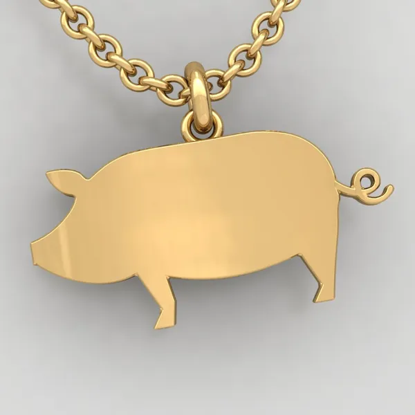 14K Yellow Gold Pig Necklace Jaymark Jewelers Cold Spring, NY