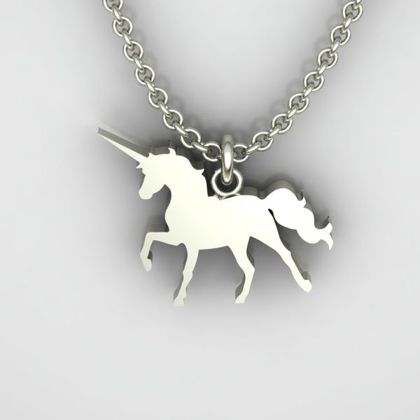 14K White Gold Unicorn Necklace Jaymark Jewelers Cold Spring, NY