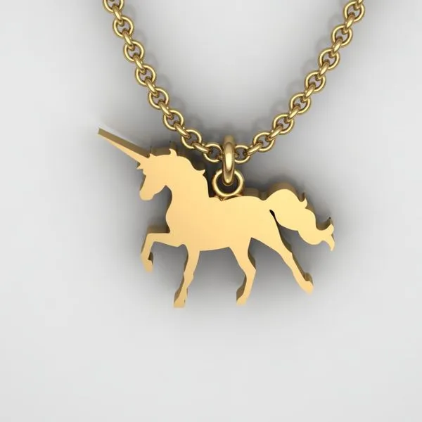 14K Yellow Gold Unicorn Necklace Jaymark Jewelers Cold Spring, NY