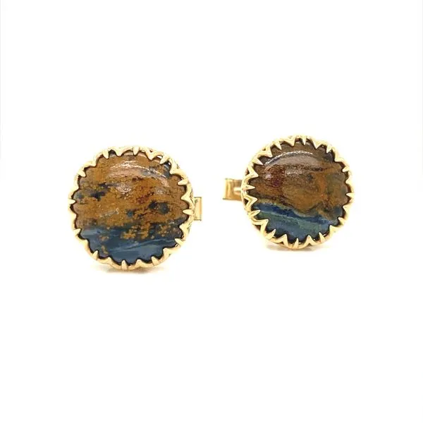 14K Yellow Gold Pietrsite Cufflinks Jaymark Jewelers Cold Spring, NY