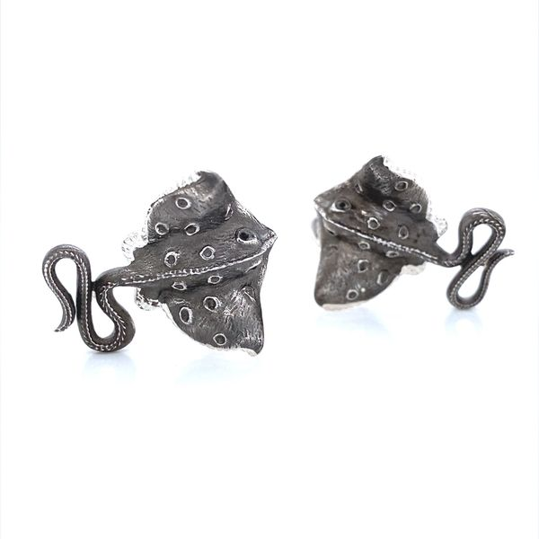 Sterling Silver Oxidised Black Stingray Cufflinks Jaymark Jewelers Cold Spring, NY