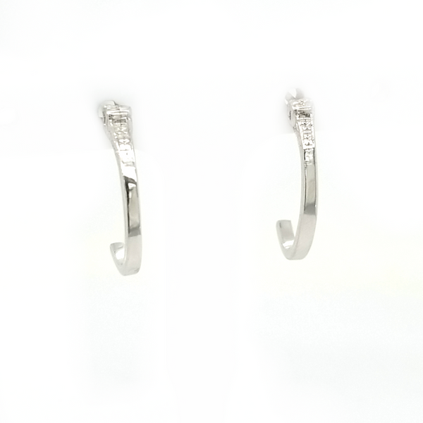 Platinum Upcycled J Hoop Earrings Jaymark Jewelers Cold Spring, NY