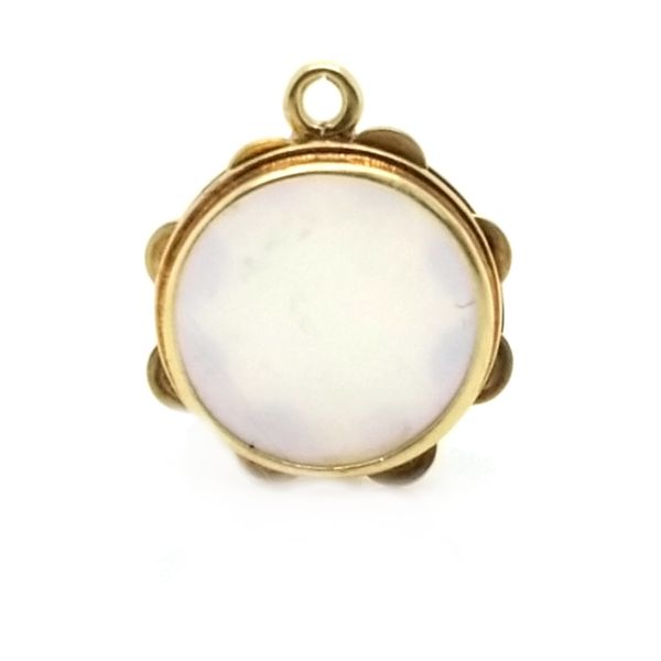 Gold and Mother-of-Pearl Tambourine Charm Jaymark Jewelers Cold Spring, NY