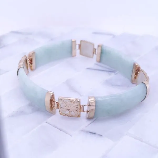 Gold Jade Link Bracelet Image 2 Jaymark Jewelers Cold Spring, NY