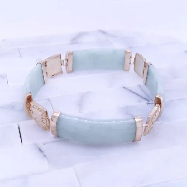 Gold Jade Link Bracelet Jaymark Jewelers Cold Spring, NY