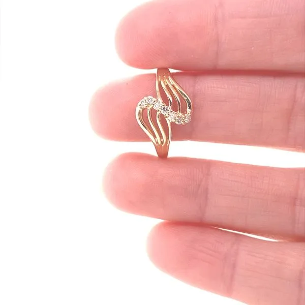 14K Yellow Gold Diamond Wave Ring Image 2 Jaymark Jewelers Cold Spring, NY