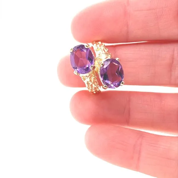 14K Yellow Gold Amethyst By-Pass Ring Image 2 Jaymark Jewelers Cold Spring, NY