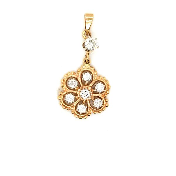 Gold and Diamond Flower Pendant Jaymark Jewelers Cold Spring, NY