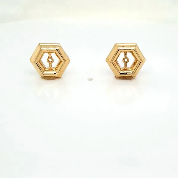 14K Yellow Gold Hexagon Earring Jackets Jaymark Jewelers Cold Spring, NY