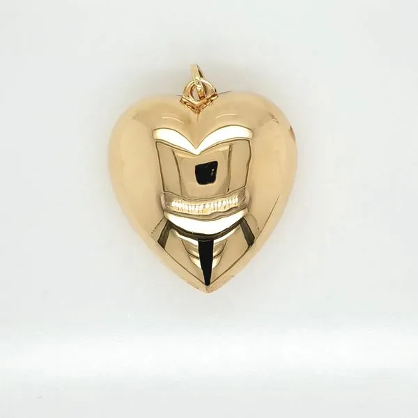 14K Yellow Gold Large Puffed Heart Pendant Jaymark Jewelers Cold Spring, NY