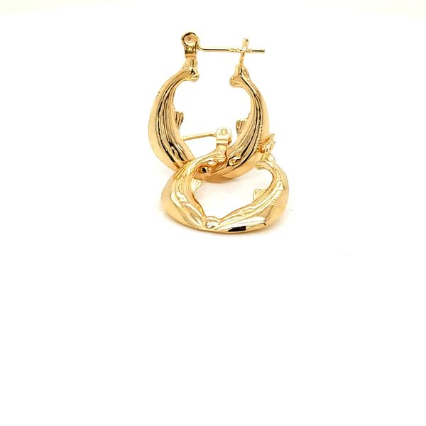14k yellow gold double dolphin hoops Jaymark Jewelers Cold Spring, NY