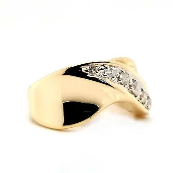 14K Yellow Gold Diamond Wave Ring Image 2 Jaymark Jewelers Cold Spring, NY