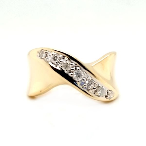 14K Yellow Gold Diamond Wave Ring Jaymark Jewelers Cold Spring, NY