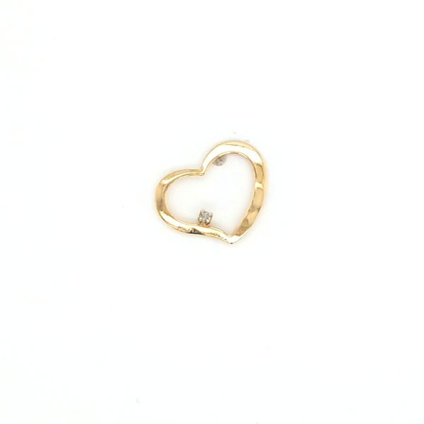 14K Yellow Gold Diamond Open Floating Heart Pendant Jaymark Jewelers Cold Spring, NY