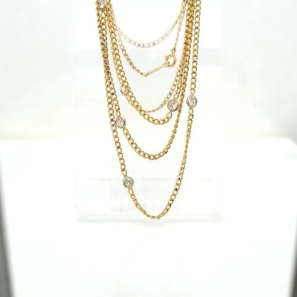 14K Yellow Gold 9 'Diamond By The Yard' Necklace, 1.00cttw Jaymark Jewelers Cold Spring, NY