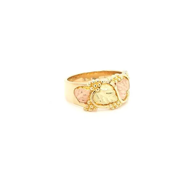 10K Gold Two Tone Leaf Pattern Band Image 2 Jaymark Jewelers Cold Spring, NY
