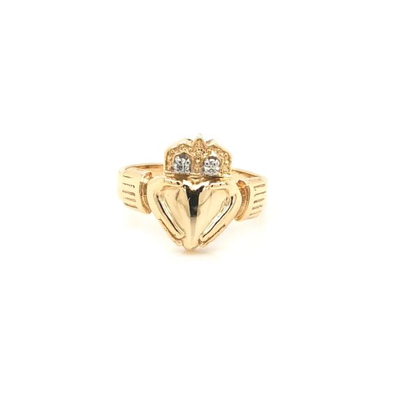 14k yellow gold claddagh ring with diamond accents Jaymark Jewelers Cold Spring, NY