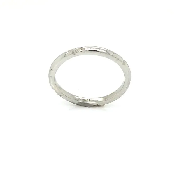 18K White Gold Engraved Band Jaymark Jewelers Cold Spring, NY