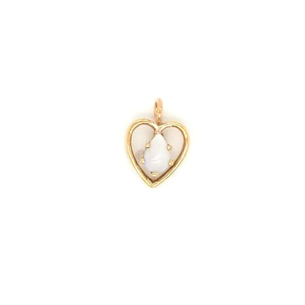 14K Yellow Gold Opal Heart Pendant Jaymark Jewelers Cold Spring, NY