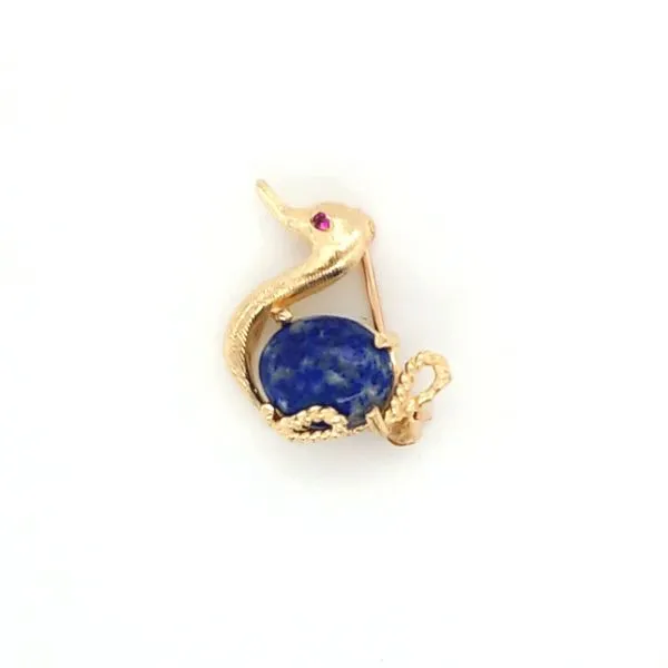 14k yellow gold and lapis swan Jaymark Jewelers Cold Spring, NY