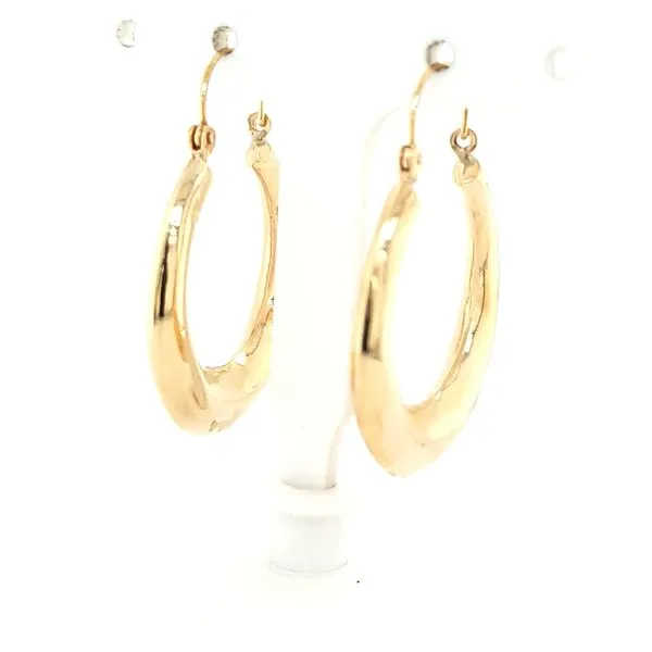 14K Yellow Gold Tapered Hollow Hoop Earrings Jaymark Jewelers Cold Spring, NY
