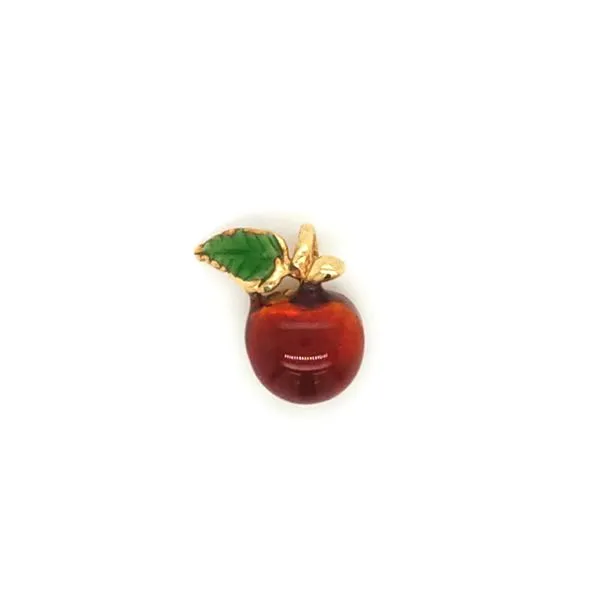 14K Yellow Gold Enameled Apple Charm/Pendant Jaymark Jewelers Cold Spring, NY