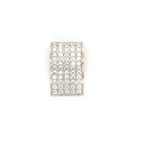 14k white gold diamond rectangle wave pendant Jaymark Jewelers Cold Spring, NY