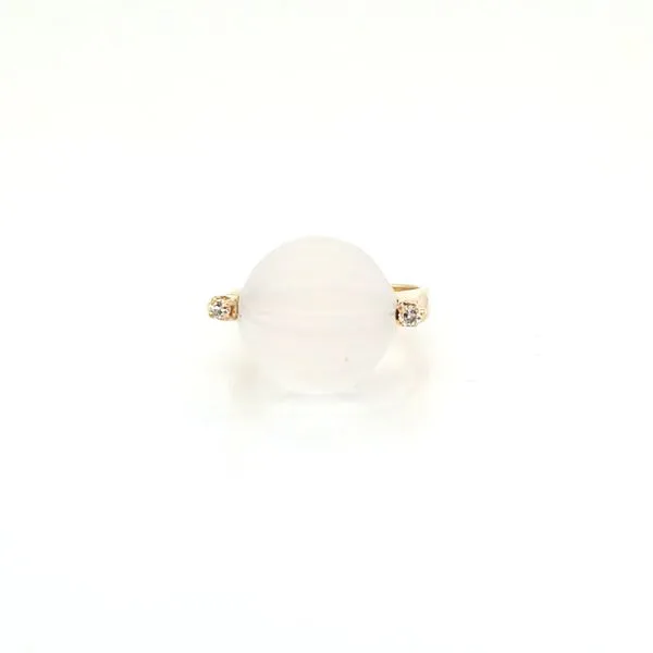 14K Yellow Gold Spinning Carved Crystal and Diamond Ring Jaymark Jewelers Cold Spring, NY