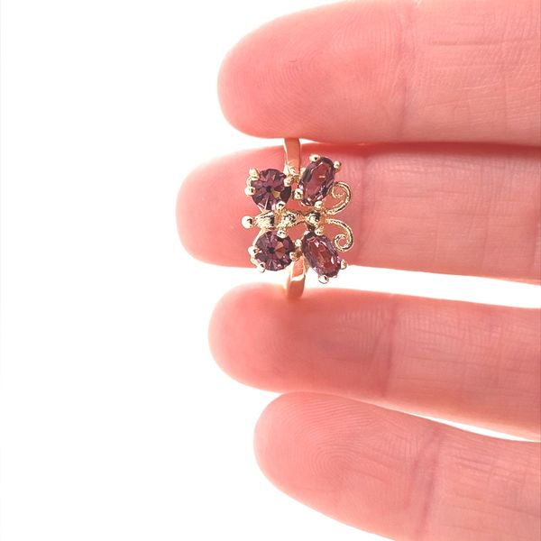 14K Yellow Gold Amethyst Butterfly Ring Image 2 Jaymark Jewelers Cold Spring, NY