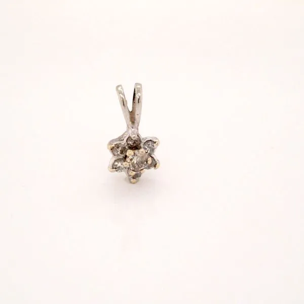 14K White Gold Diamond Cluster Pendant Jaymark Jewelers Cold Spring, NY
