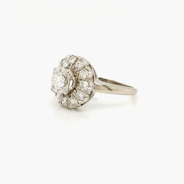 14K White Gold Round Diamond Halo Ring Jaymark Jewelers Cold Spring, NY