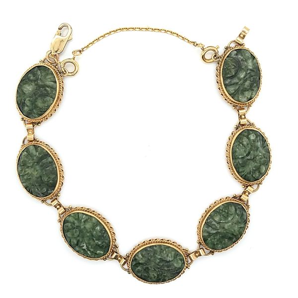 14k yellow gold carved jade bracelet Jaymark Jewelers Cold Spring, NY