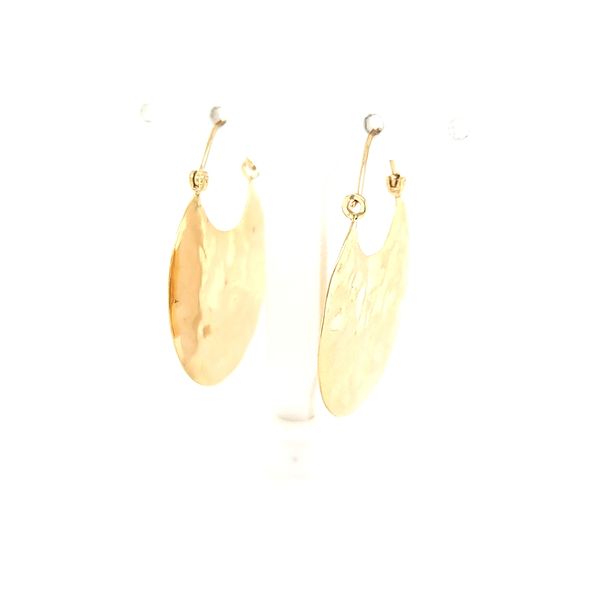 14k yellow gold hammered shield earrings Jaymark Jewelers Cold Spring, NY