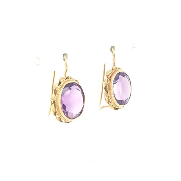 14K Yellow Gold Amethyst Dangle Earrings Image 2 Jaymark Jewelers Cold Spring, NY