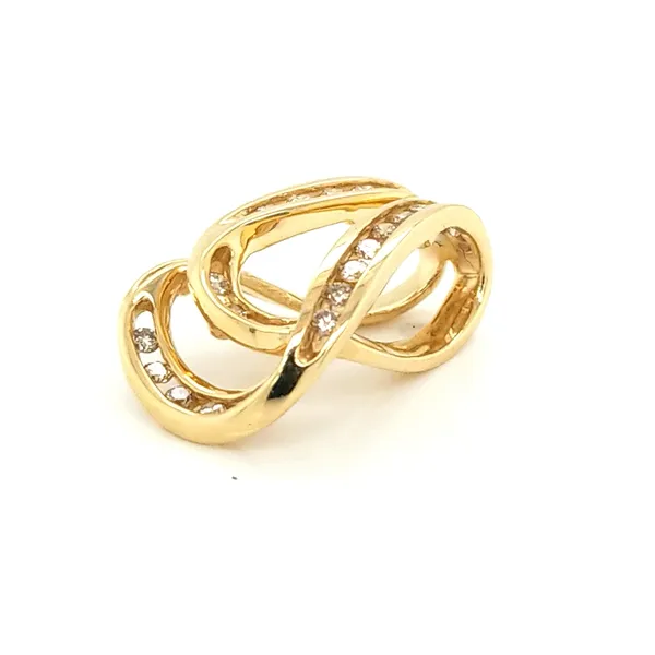 14K Two-Tone Diamond Slide Pendant Image 3 Jaymark Jewelers Cold Spring, NY